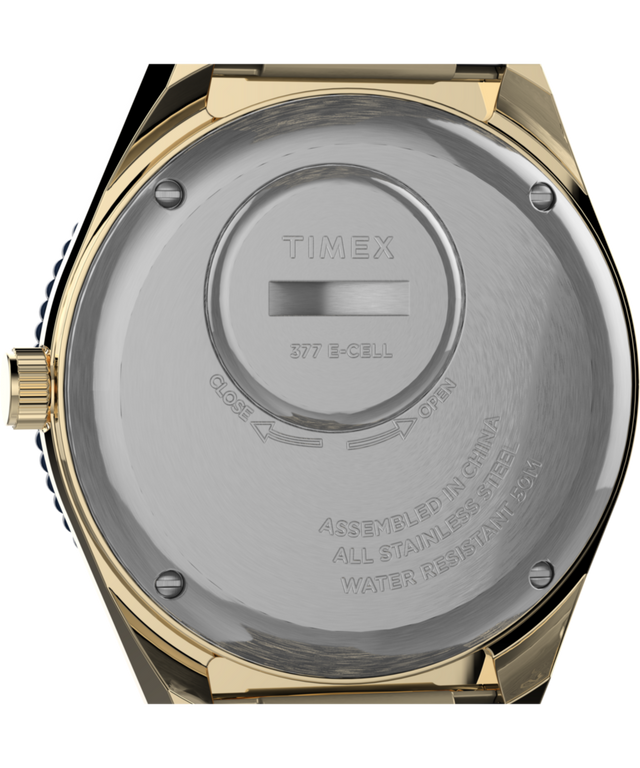 TW2U62000 Q Timex Reissue 38mm Stainless Steel Bracelet Watch Caseback Image