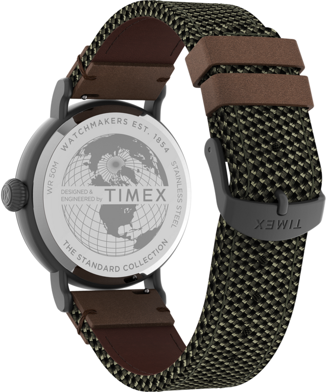 Timex Standard 40mm Fabric and Leather Strap Watch