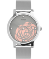 TW2U98200 Transcend™ Floral 34mm Stainless Steel Mesh Band Watch Primary Image