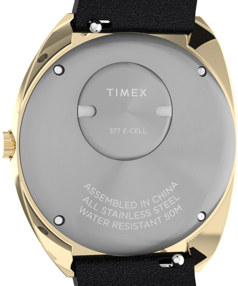 TW2V25400 Q Timex 1972 Reissue 43x39mm Leather Strap Watch Caseback Image