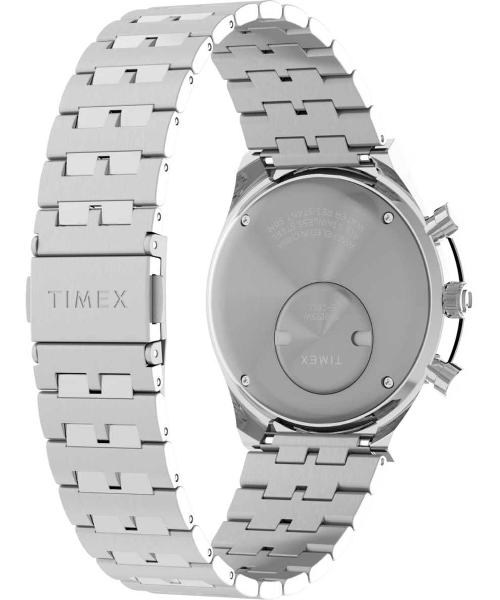 TW2V42600 Q Timex Chronograph 40mm Stainless Steel Bracelet Watch Caseback with Attachment Image