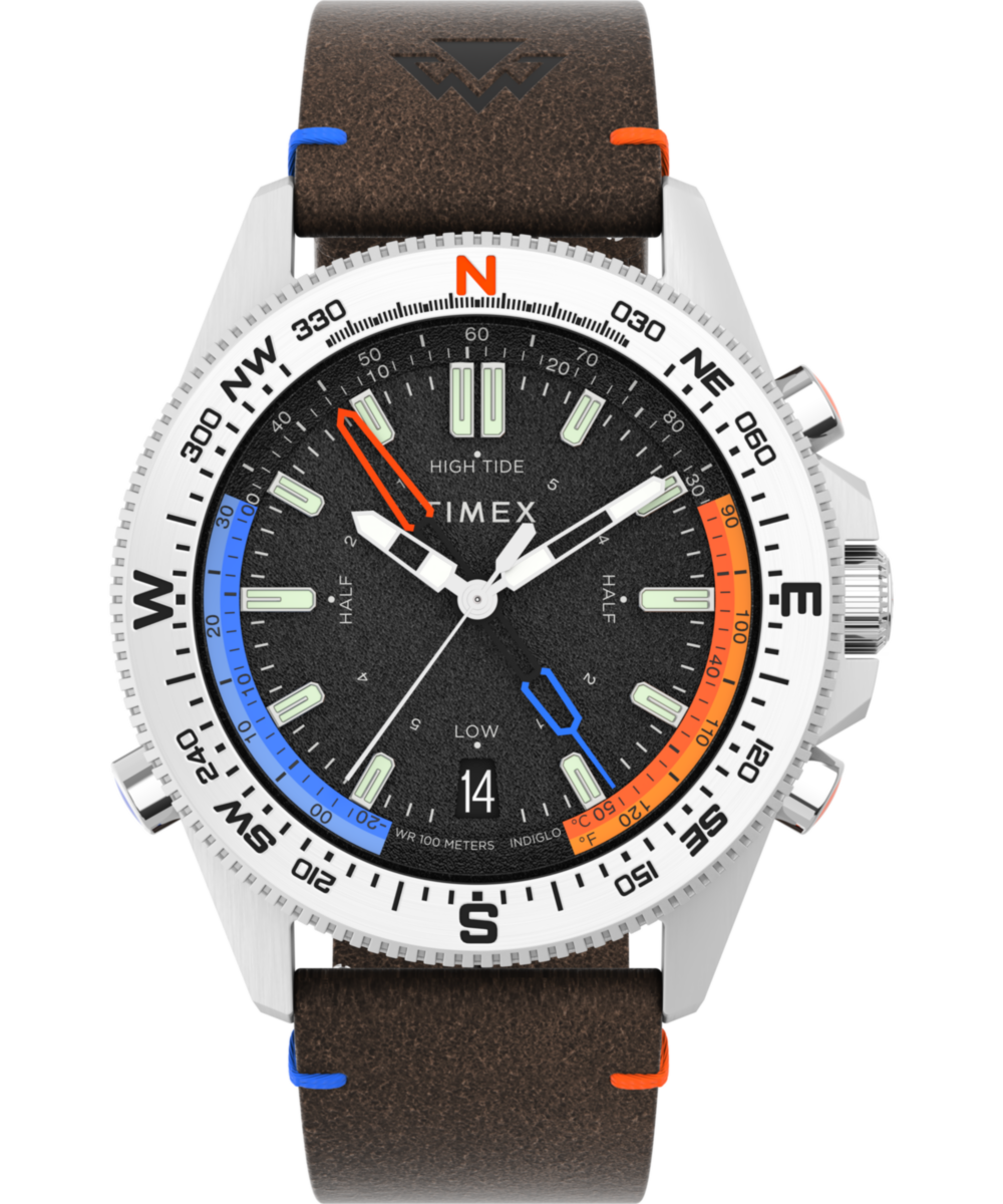 Expedition Tide Temp Compass 43mm Eco Friendly Leather Strap Watch