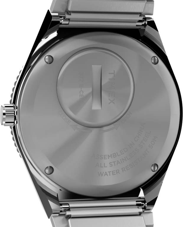 TW2V66000 Q Timex Rainbow 36mm Stainless Steel Expansion Band Watch Caseback Image