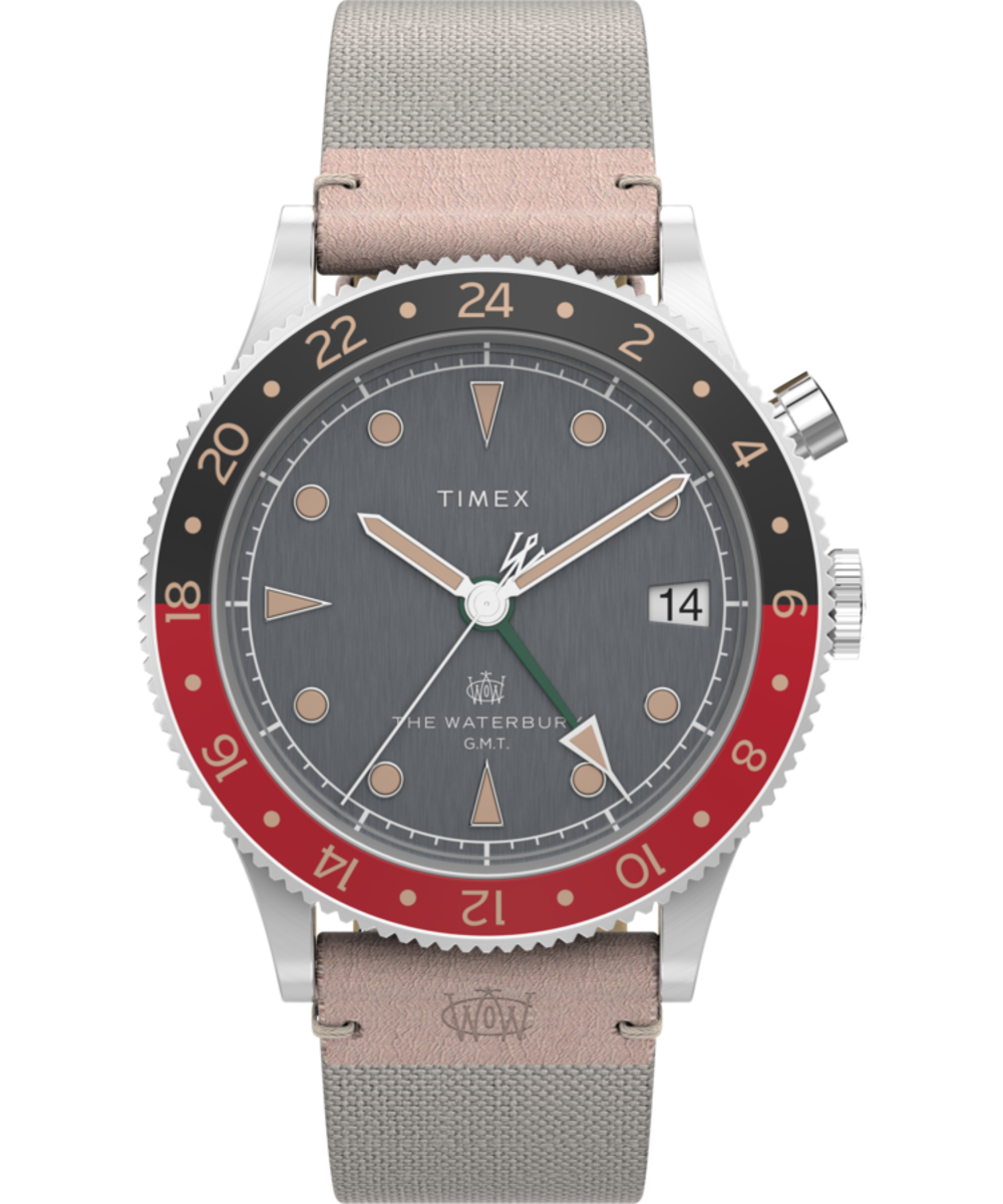 Waterbury Traditional GMT 39mm Mixed Material Strap Watch