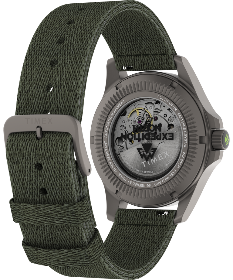 Expedition North® Titanium Automatic 41mm Recycled Fabric Strap Watch