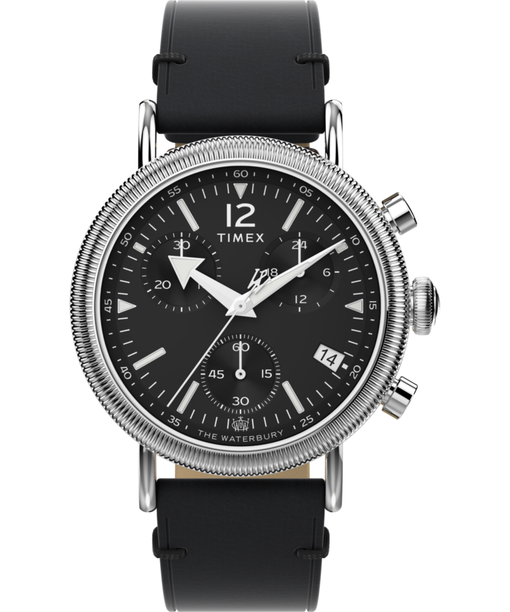 Waterbury Standard Coin Edge Chronograph 40mm Leather Strap Watch