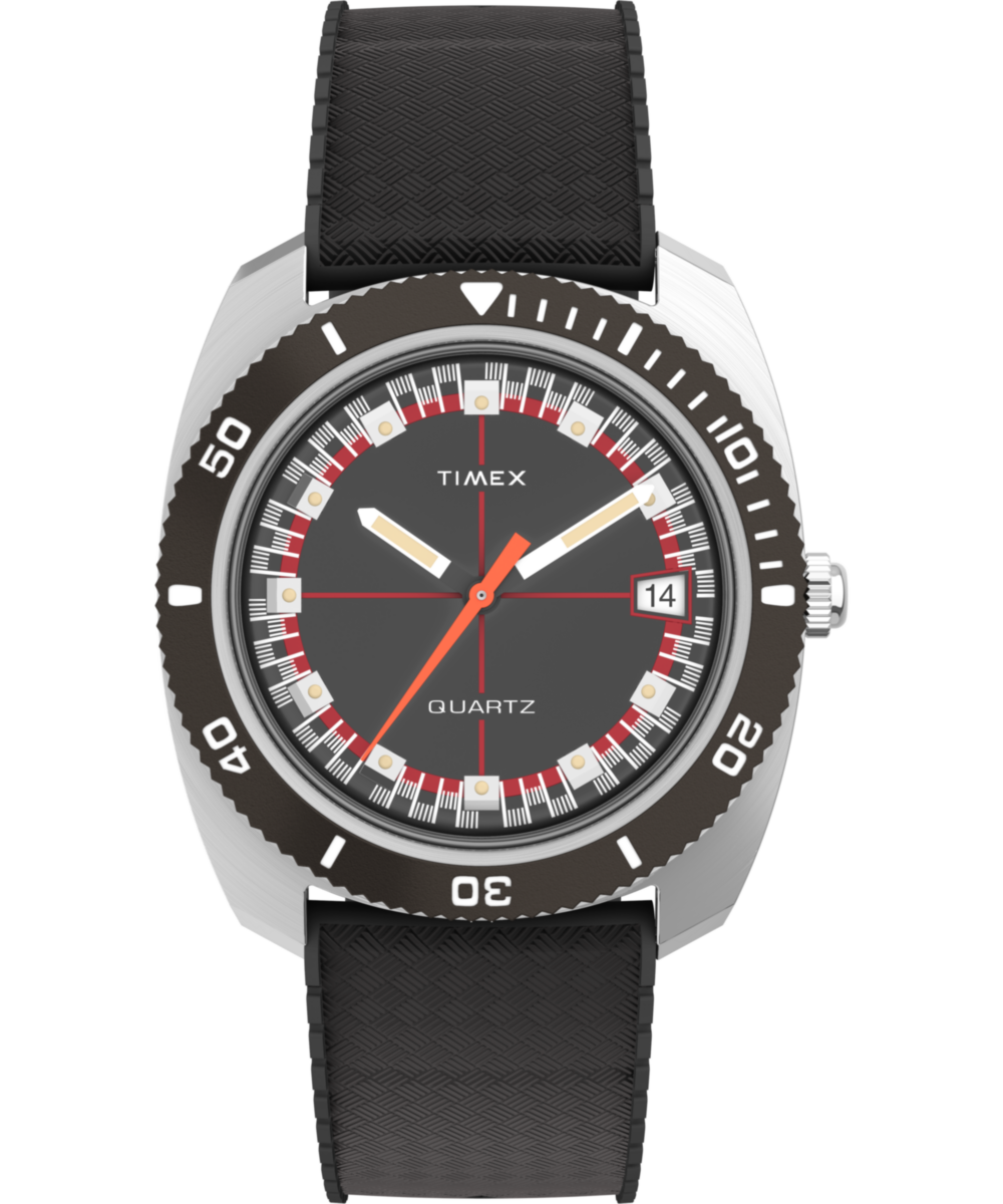 Q Timex Reissue 1971 Velocity 36mm Synthetic Rubber Strap Watch TW2W22400 Timex UK