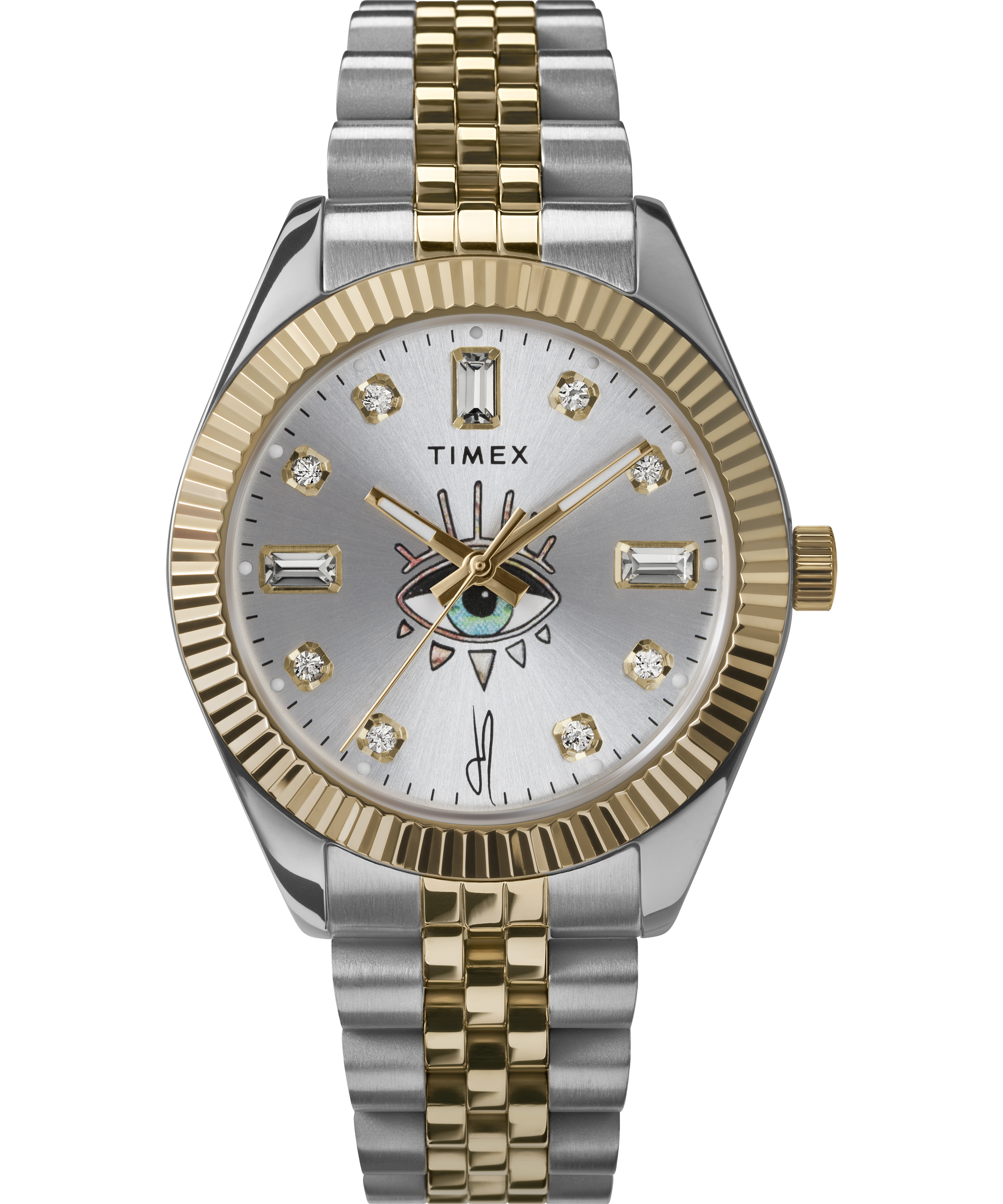 Timex x Jacquie Aiche 36mm Stainless Steel Bracelet Watch 