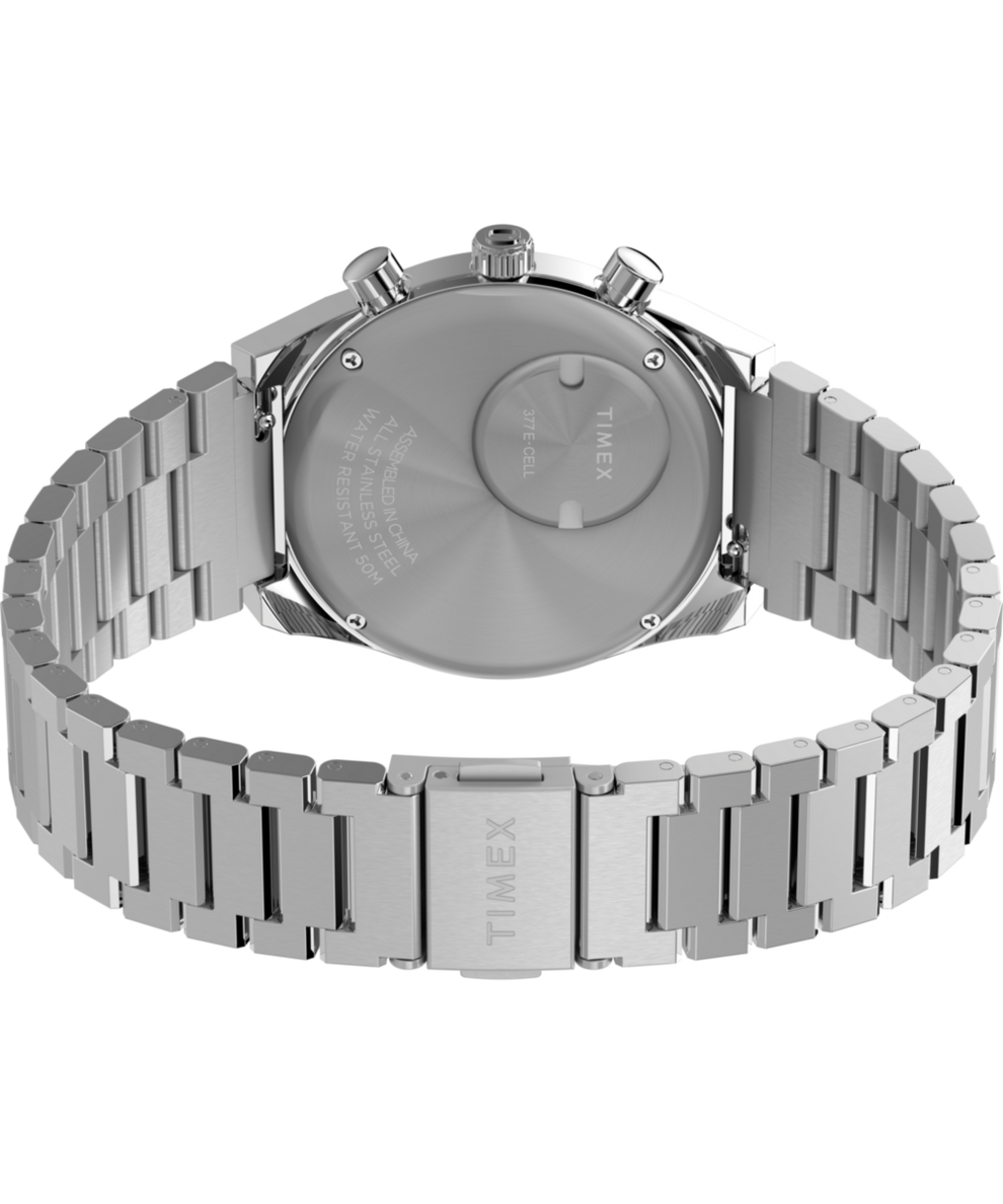 TW2W33600 Q Timex® Falcon Eye Chronograph 40mm Stainless Steel Bracelet  Caseback with Attachment Image