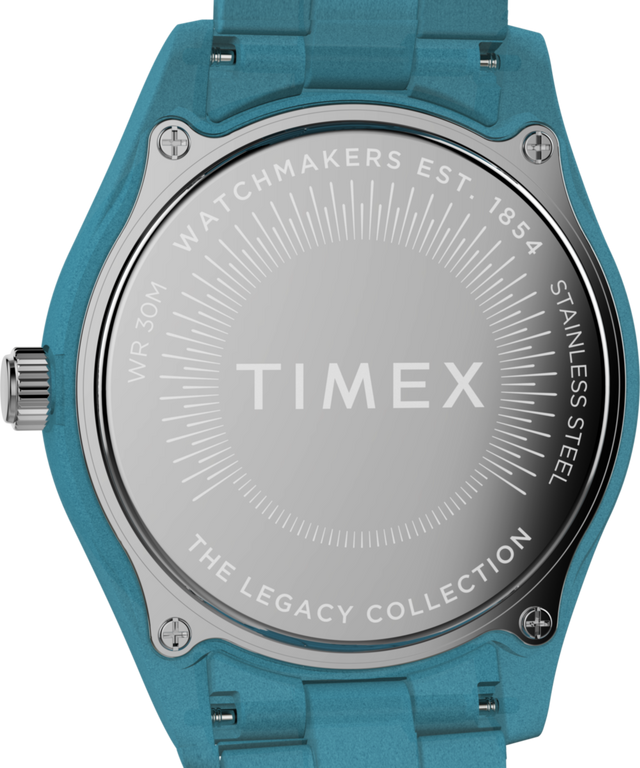 TW2W56400 Timex Legacy Ocean 37mm Recycled Plastic Bracelet Watch Caseback Image