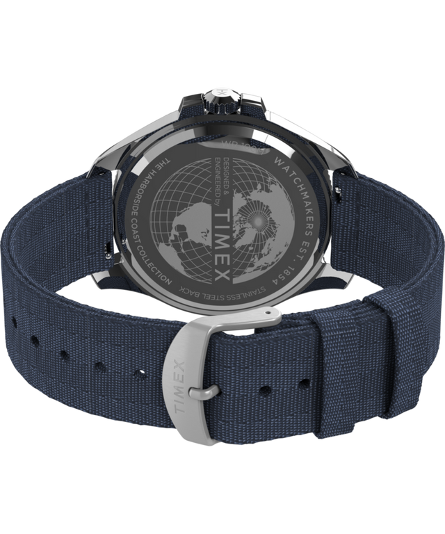 TW2W62700 Harborside Coast 44mm Recycled Fabric Strap Watch  Caseback with Attachment Image