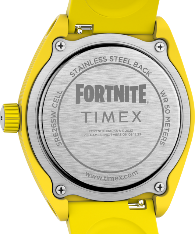 TW2W96700 Timex Urban Pop x Fortnite® 40mm Bio-TPU Strap Watch Caseback Image