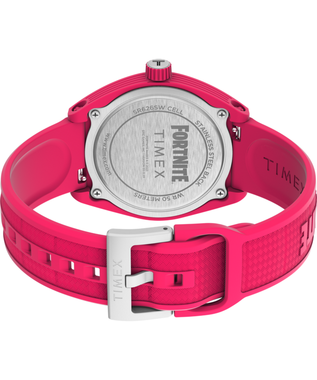TW2W96800 Timex Urban Pop x Fortnite® 40mm Bio-TPU Strap Watch Caseback with Attachment Image