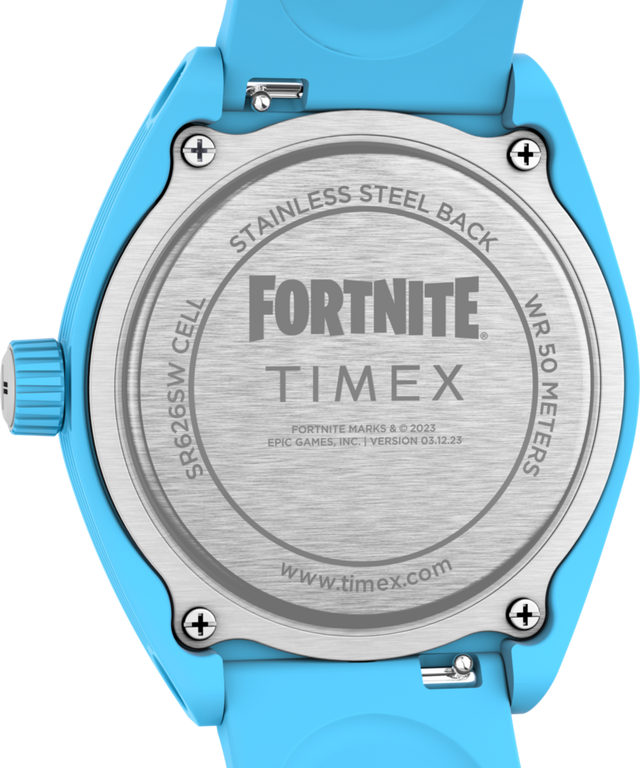 TW2W96900 Timex Urban Pop x Fortnite® 40mm Bio-TPU Strap Watch Caseback Image