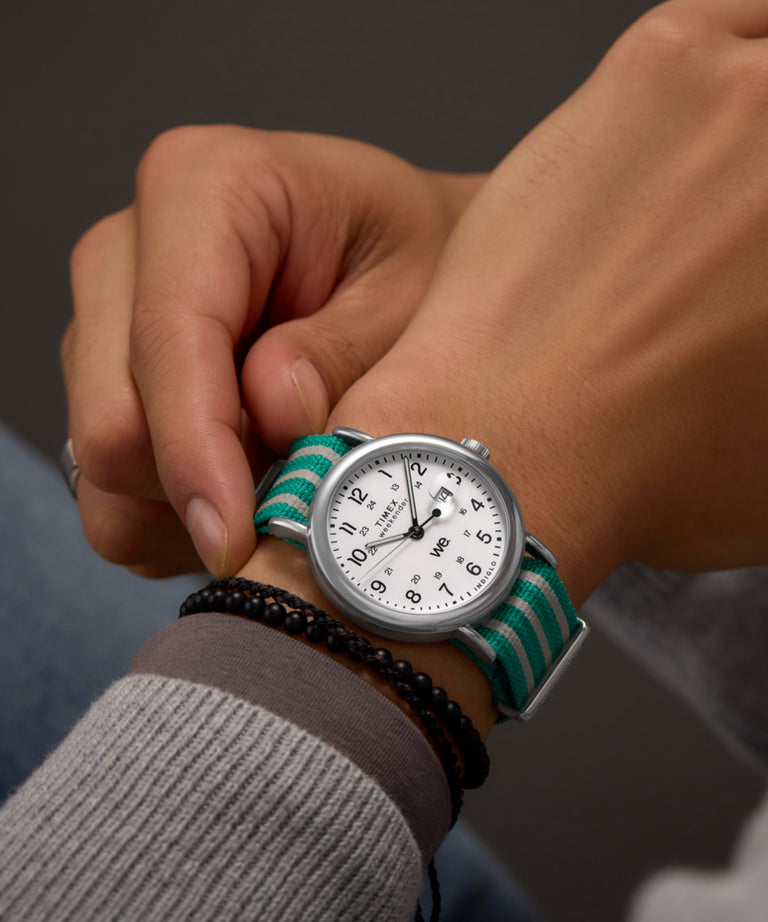TW2Y08800 Timex Weekender 40mm Fabric Strap Watch Alt Wrist Shot 1 Image