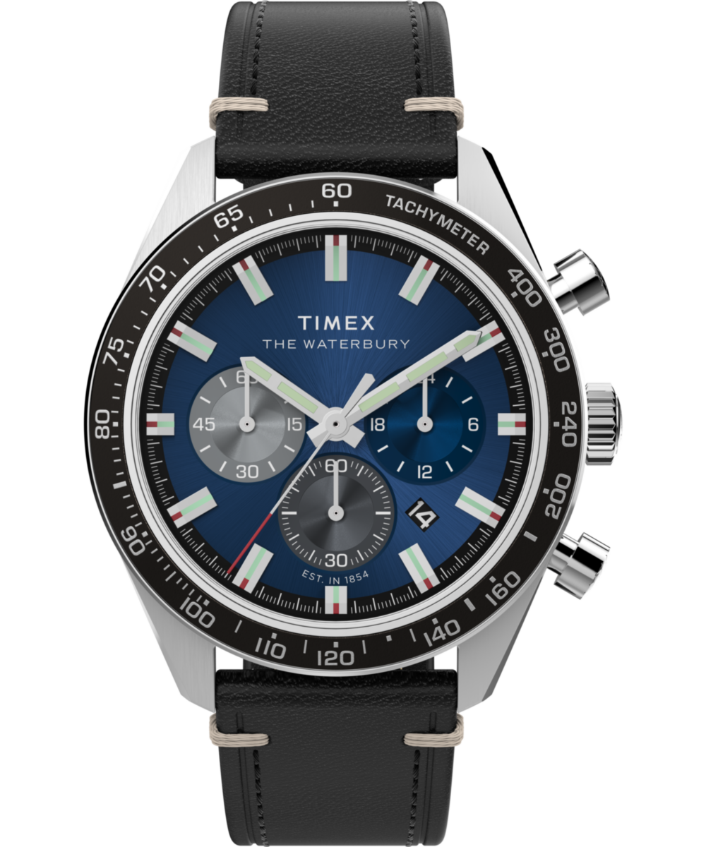 ptw_185☆ Waterbury Traditional Chronograph 41mm Leather Strap Watch