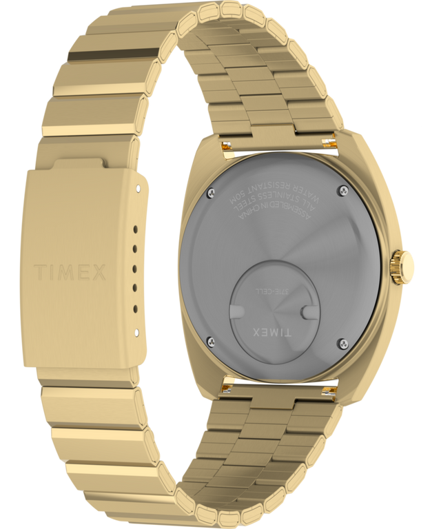 TW2Y34400 Q Timex® 1975 Enigma 37mm Stainless Steel Bracelet Watch Caseback with Attachment Image