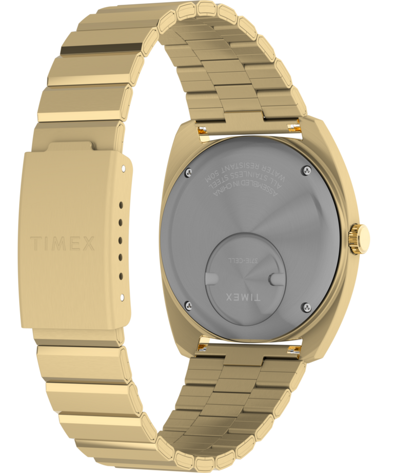 TW2Y34400 Q Timex® 1975 Enigma 37mm Stainless Steel Bracelet Watch Caseback with Attachment Image