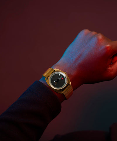 TW2Y34400 Q Timex® 1975 Enigma 37mm Stainless Steel Bracelet Watch Primary Wrist Image