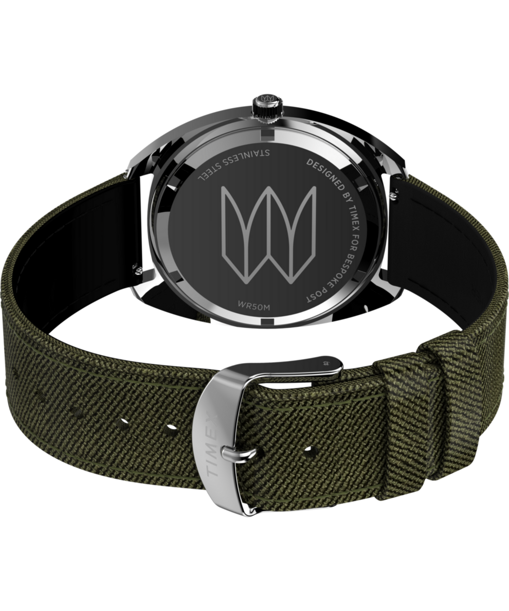 TW2Y36000 Timex x Bespoke Post 36mm Fabric Strap Watch Caseback with Attachment Image