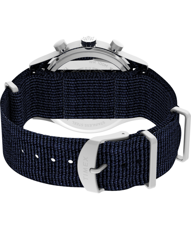 TW2Y40800 Waterbury Traditional Fly-Back Chronograph 43mm Fabric Strap Watch Caseback with Attachment Image