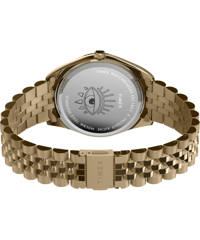 TW2Y45100 Timex x Jacquie Aiche 36mm Stainless Steel Bracelet Watch Caseback with Attachment Image