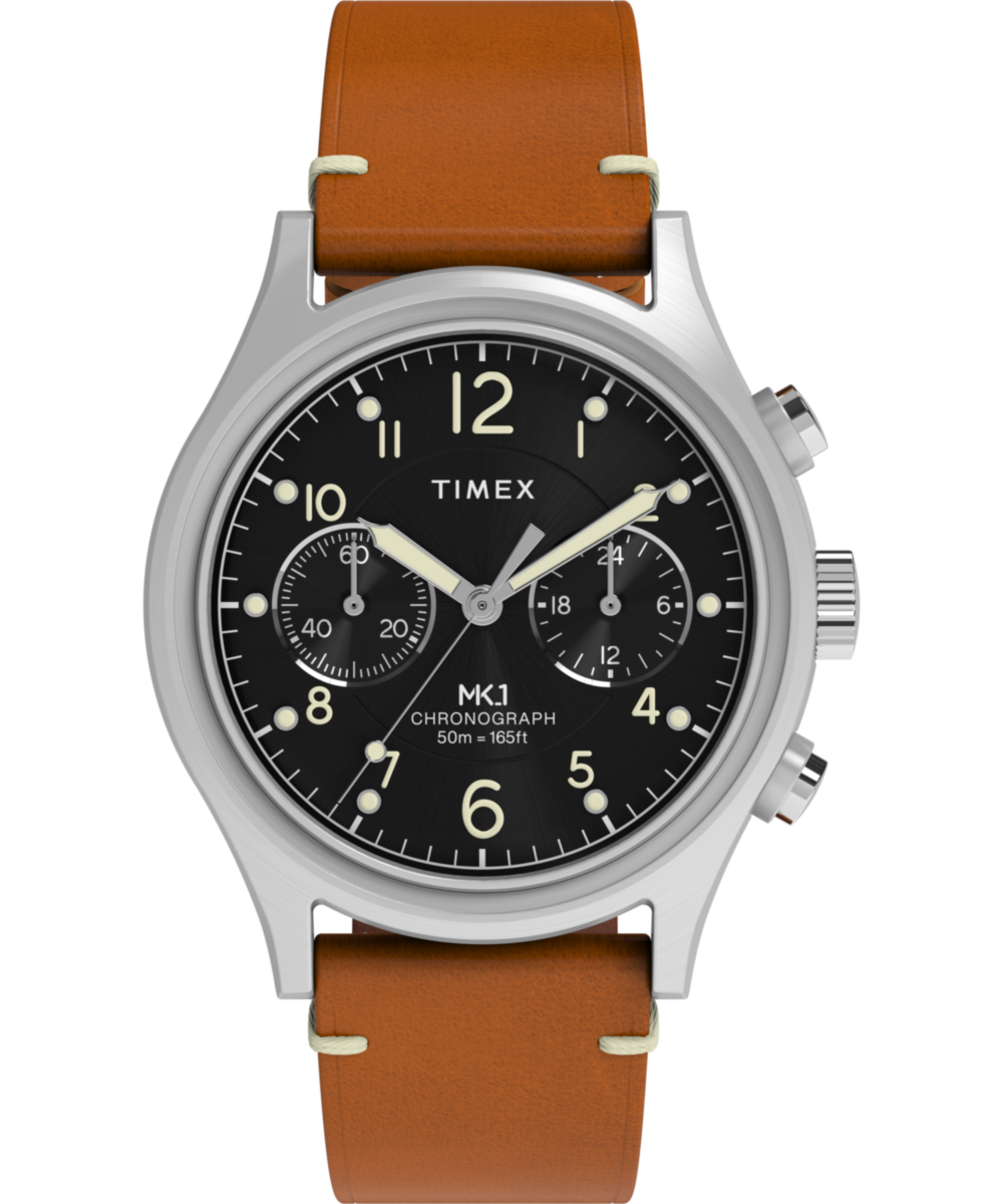 1オメ MK1 Chronograph 40mm Leather Strap Watch - TW2Y71100 | Timex UK