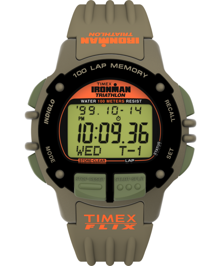 TW5M68700 Huckberry x TIMEX® IRONMAN® Flix 100 Lap 42mm Resin Strap Watch Primary Image