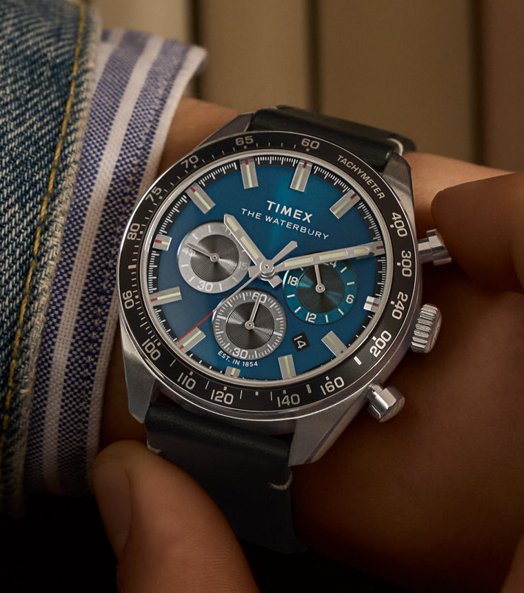 Waterbury Traditional Chronograph 41mm Leather Strap Watch