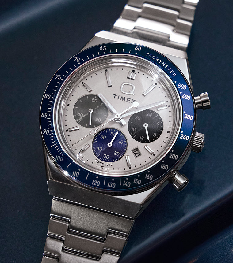 Q Timex® Chronograph 40mm Stainless Steel Bracelet Watch