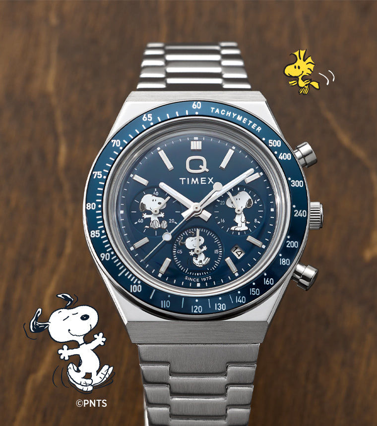 Peanuts® x Q Timex® Chronograph 40mm Stainless Steel Bracelet