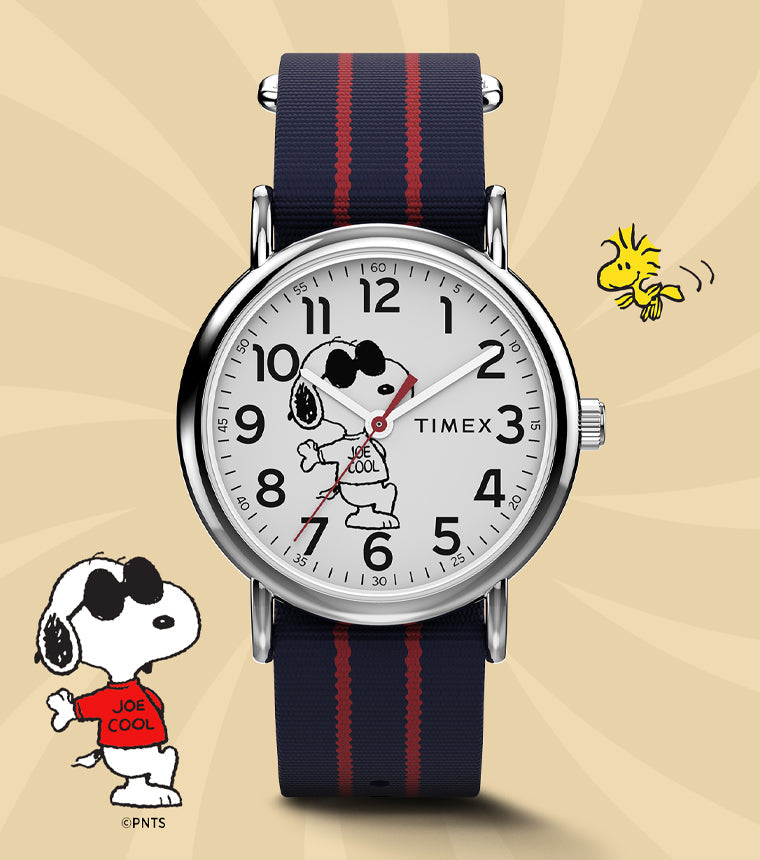【スヌーピー 】Snoopy/TIMEX/スヌーピー /メンズ.レディース腕時計 Peanuts® x Timex Weekender Joe Cool 38mm Fabric Strap Watch