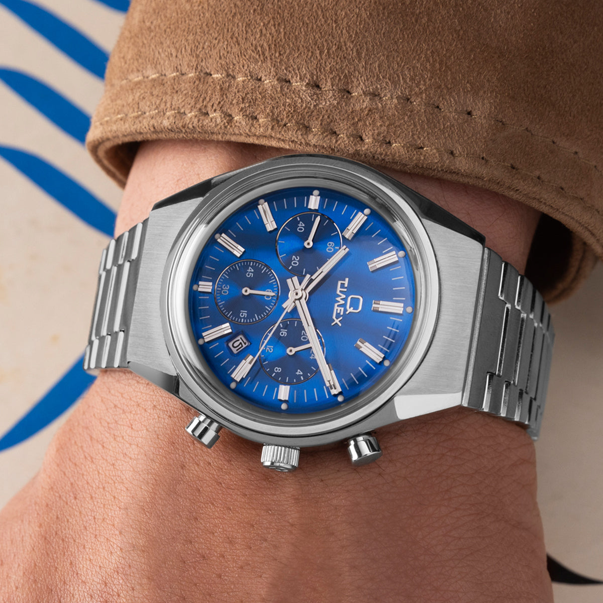 Q Timex Falcon Eye Chronograph 40mm Stainless Steel Bracelet