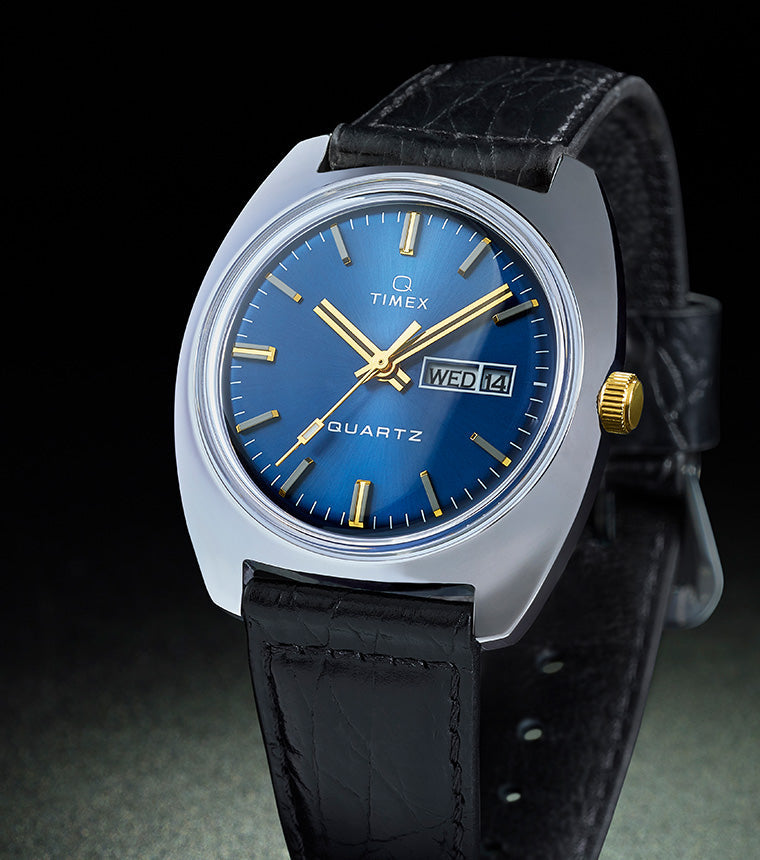 Q Timex® 1978 Day/Date 37.5mm Leather Strap Watch - TW2W44800