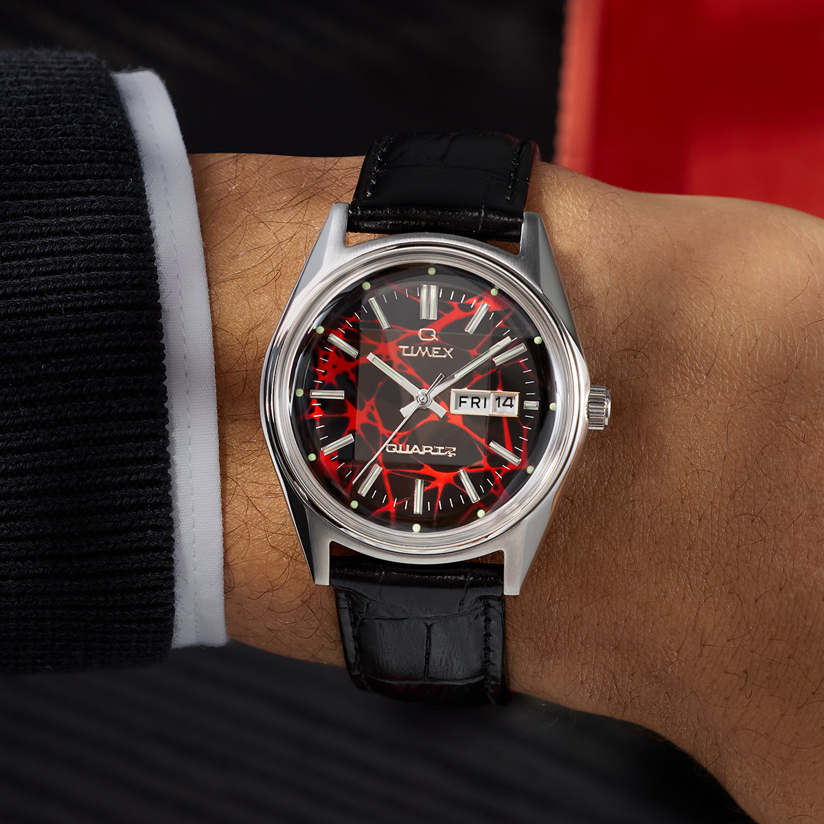 Q Timex Red Vega 1978 Reissue 38mm Leather Strap Watch - TW2Y55700