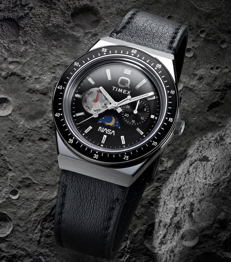Q Timex NASA 40mm Leather Strap Watch - TW2Y56800 | Timex UK