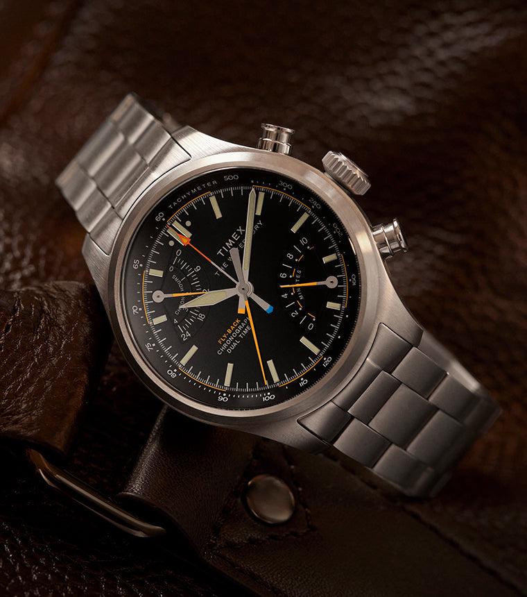 【オマケ付き】Double Ace LIVE TOUR 2019 2Type Waterbury Ace Fly-Back Chronograph 43mm Stainless Steel Bracelet