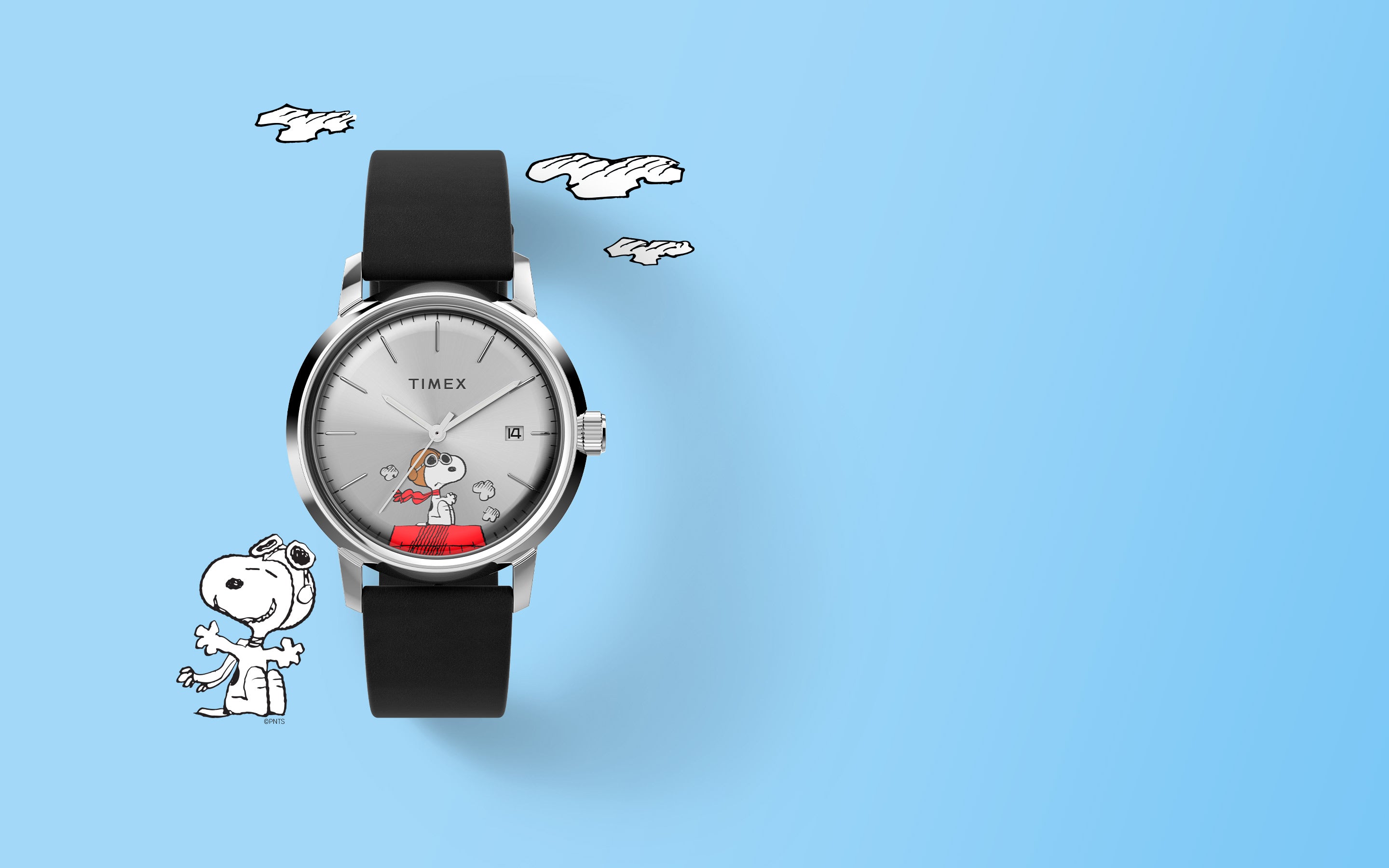 Timex Marlin® Automatic x Peanuts Snoopy Flying Ace 40mm Leather Strap -  TW2W49600 | Timex UK