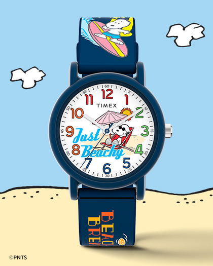 Timex x Peanuts Just Beachy 36mm Silicone Strap Watch