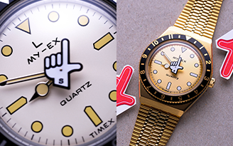 Side by side of gold and silver Timex x seconde/seconde/ Loser 38mm Stainless Steel Bracelet Watch