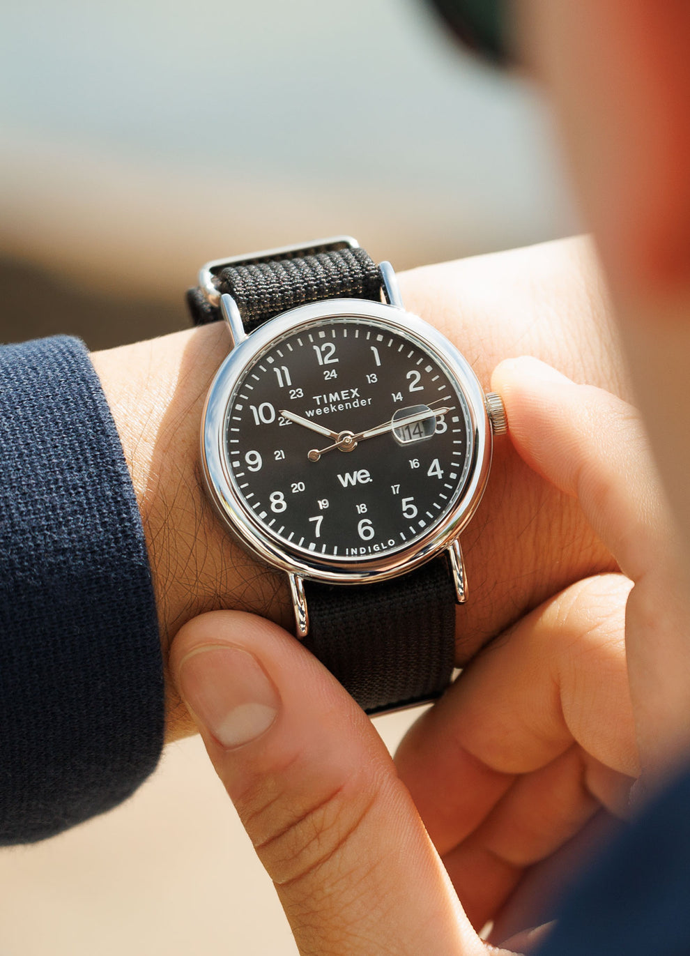 Weekender Black Fabric Strap Watch in a Wrist