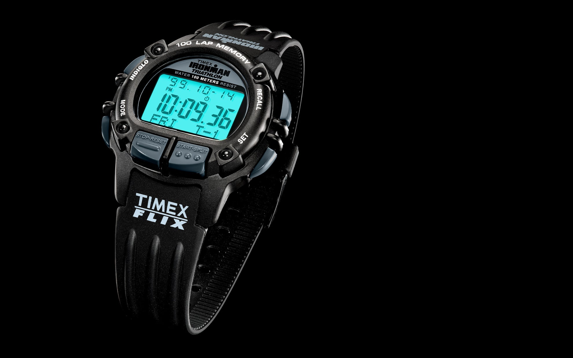 TIMEX® IRONMAN® Flix 100 Lap  PU Strap Watch INDIGLO