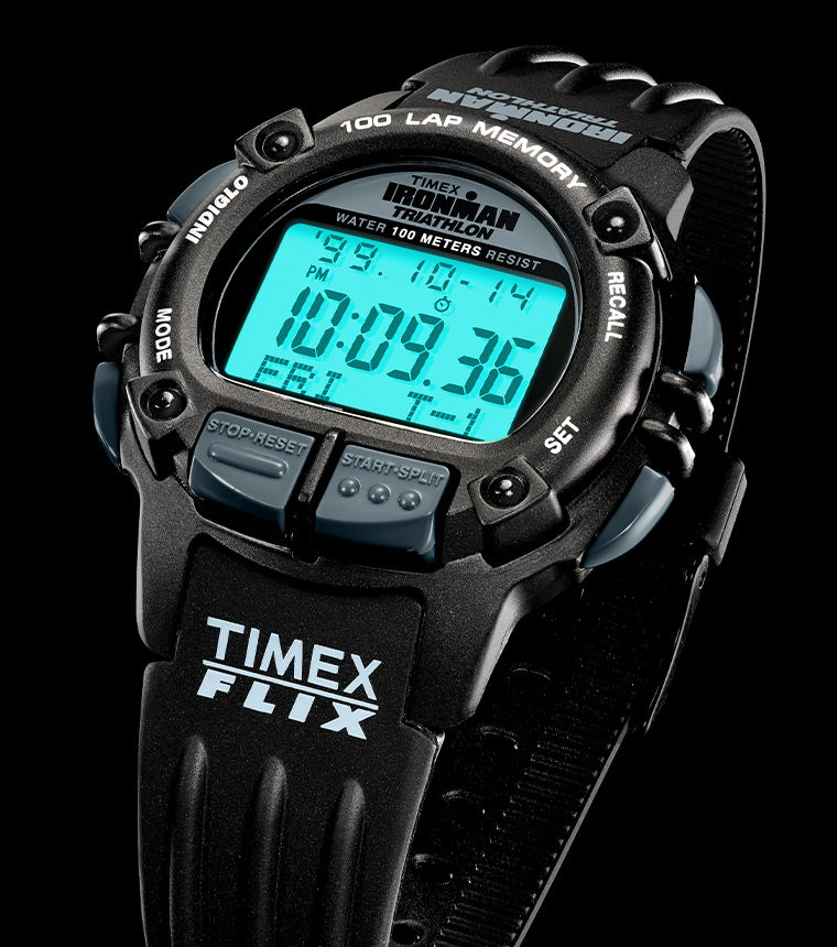 TIMEX® IRONMAN® Flix 100 Lap PU Strap Watch INDIGLO