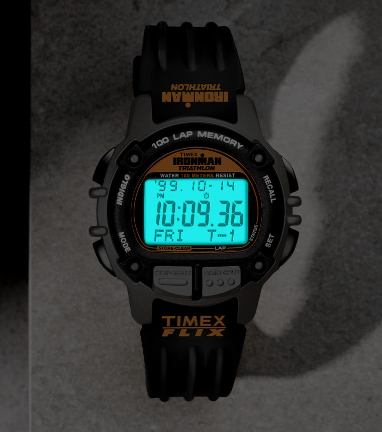 TIMEX IRONMAN Flix 100 Lap 42mm PU Strap Watch