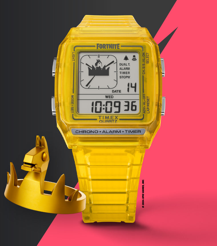 Q Timex LCA x Fortnite® Yellow Resin Strap Watch