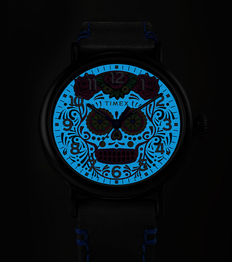 Timex Waterbury Standard Dia de los Muertos 40mm Leather Strap Watch