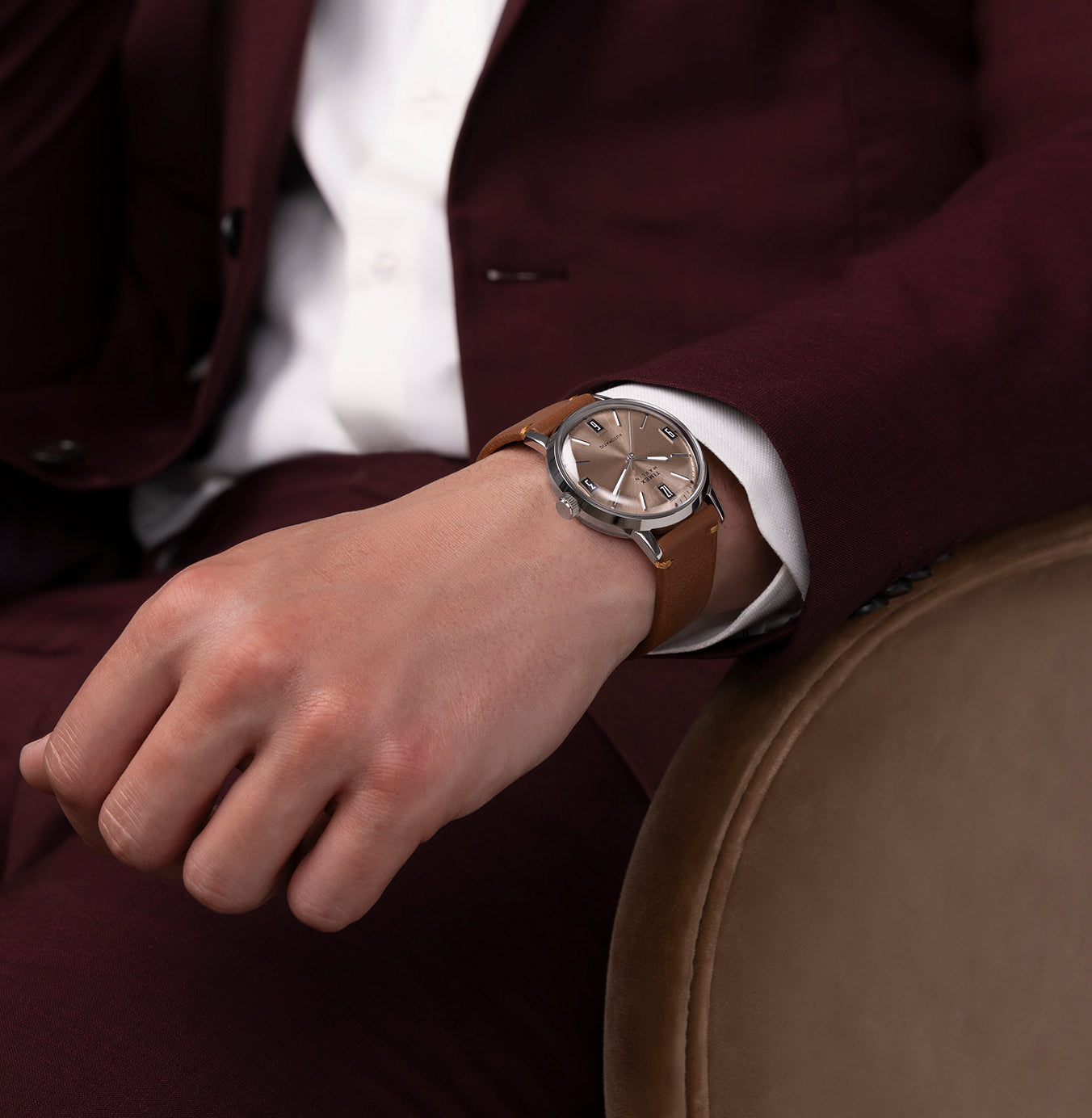 A man wearing Marlin Automatic on his left wrist