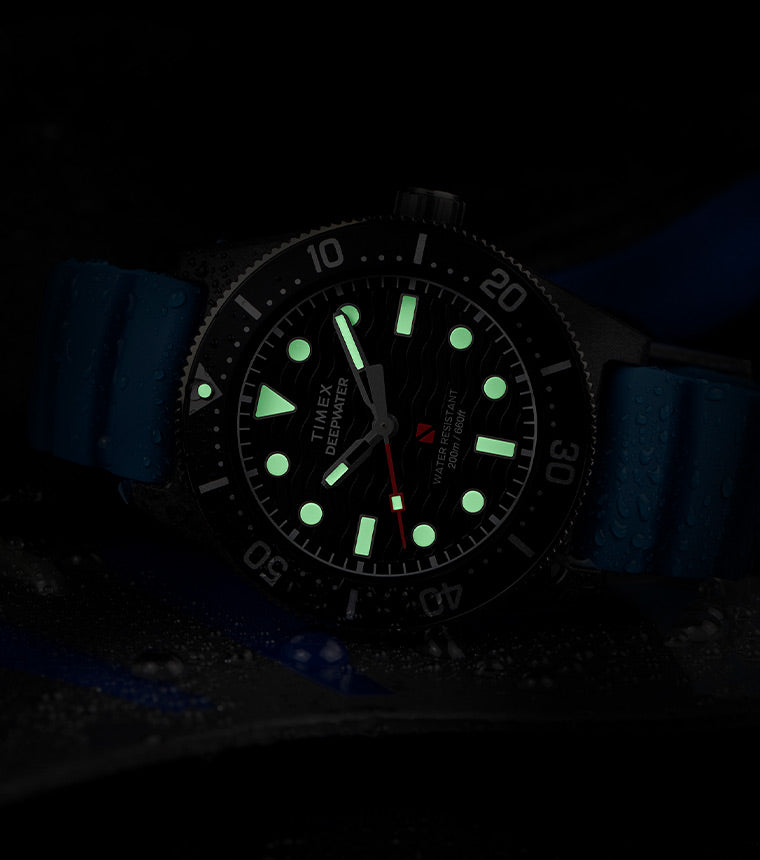 Deep Water Reef 200 Black Composite Blue Strap