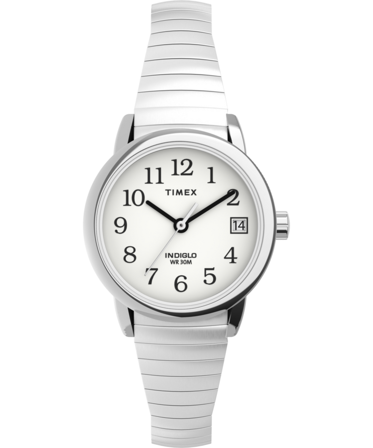 Timex Easy Reader TW2V40100, Orologio da uomo, da 38 mm, quadrante bianco, cinturino di espansione in acciaio inossidabile con vestibilità perfetta Timex Easy Reader TW2V40100, Orologio da uomo, da 38 mm, quadrante bianco, cinturino di espansione in acciaio inossidabile con vestibilità perfetta