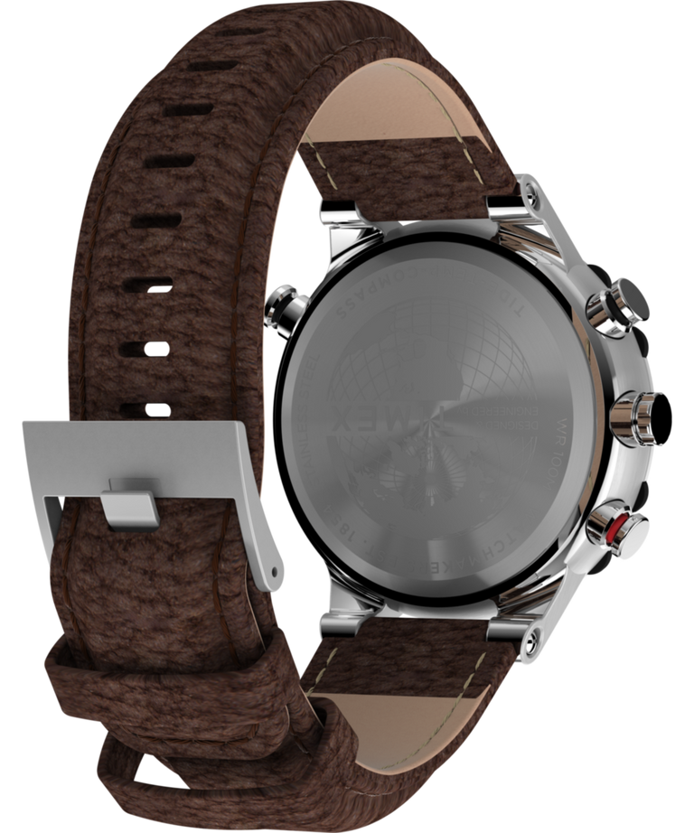 T2N721 Intelligent Quartz® Tide Temp Compass 45mm Leather Strap Watch Caseback with Attachment Image